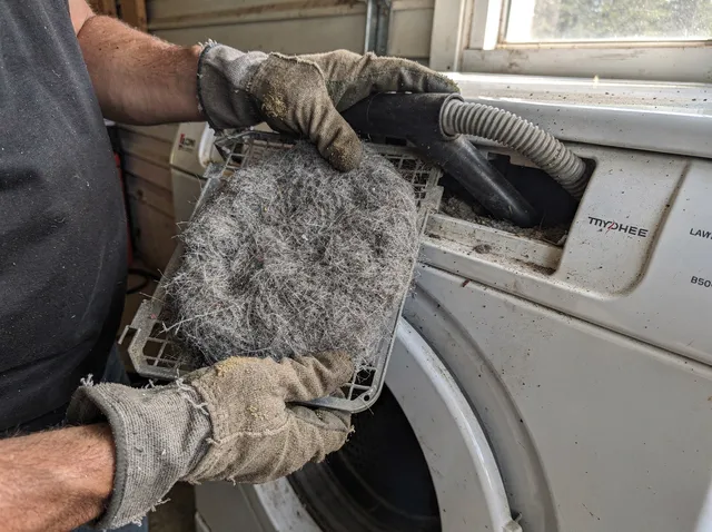 Cleaning Dryer Lint Trap in Columbus
