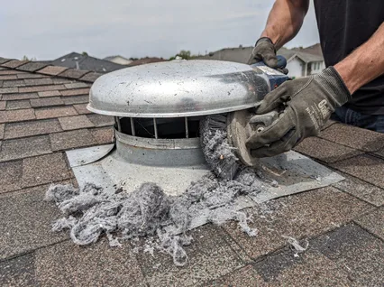 Cleaning Dryer Vent On Roof in Columbus