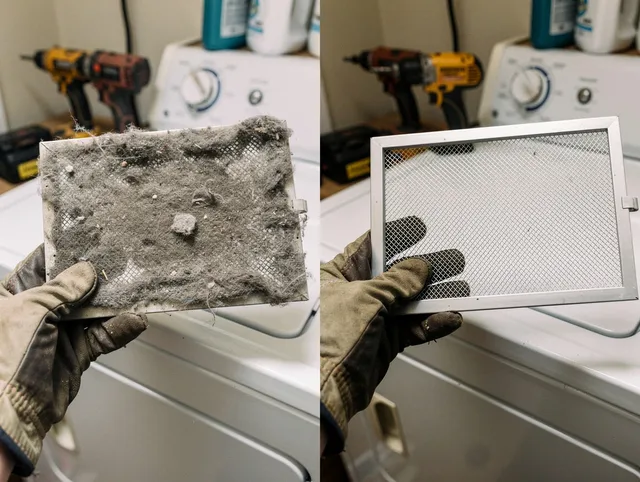 Professional lint trap cleaning by Columbus Dryer Vent Cleaning in Columbus