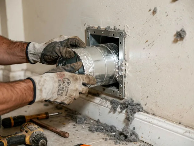 Professional dryer vent repair and installation by Columbus Dryer Vent Cleaning in Columbus