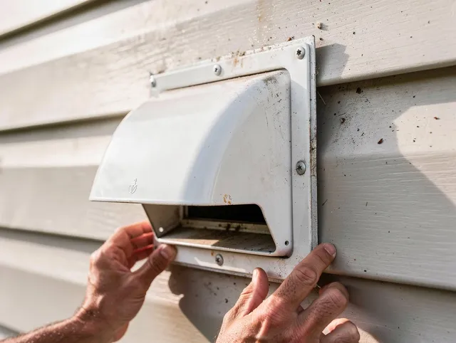 Columbus Dryer Vent Cleaning technician delivering thorough residential dryer vent cleaning service in Columbus